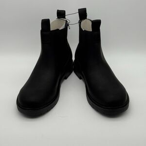 Black Chelsea Ankle Boots Pull-On Round Toe Pull Tab Size 8 W